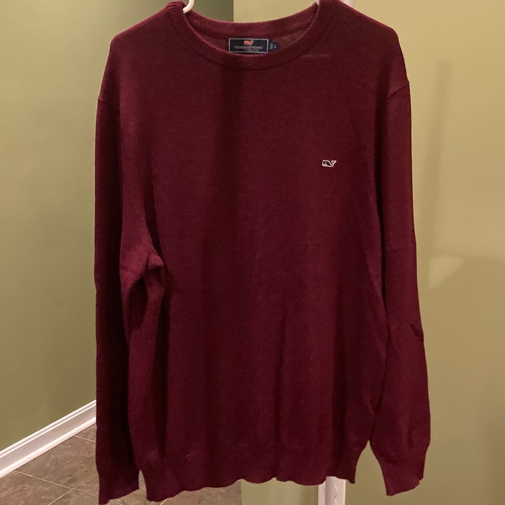 Vineyard Vines Men's Deep Red Crewneck Sweater